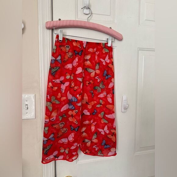 VTG Vanity Fair Red Butterflies Nylon Slip Size S - Picture 4 of 11